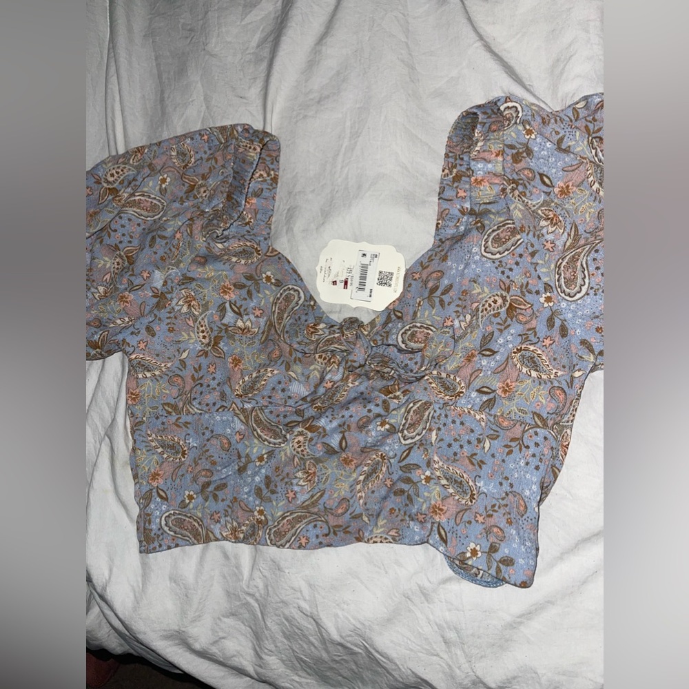 NWT Altar’s State Blue and Floral crop top Size~L